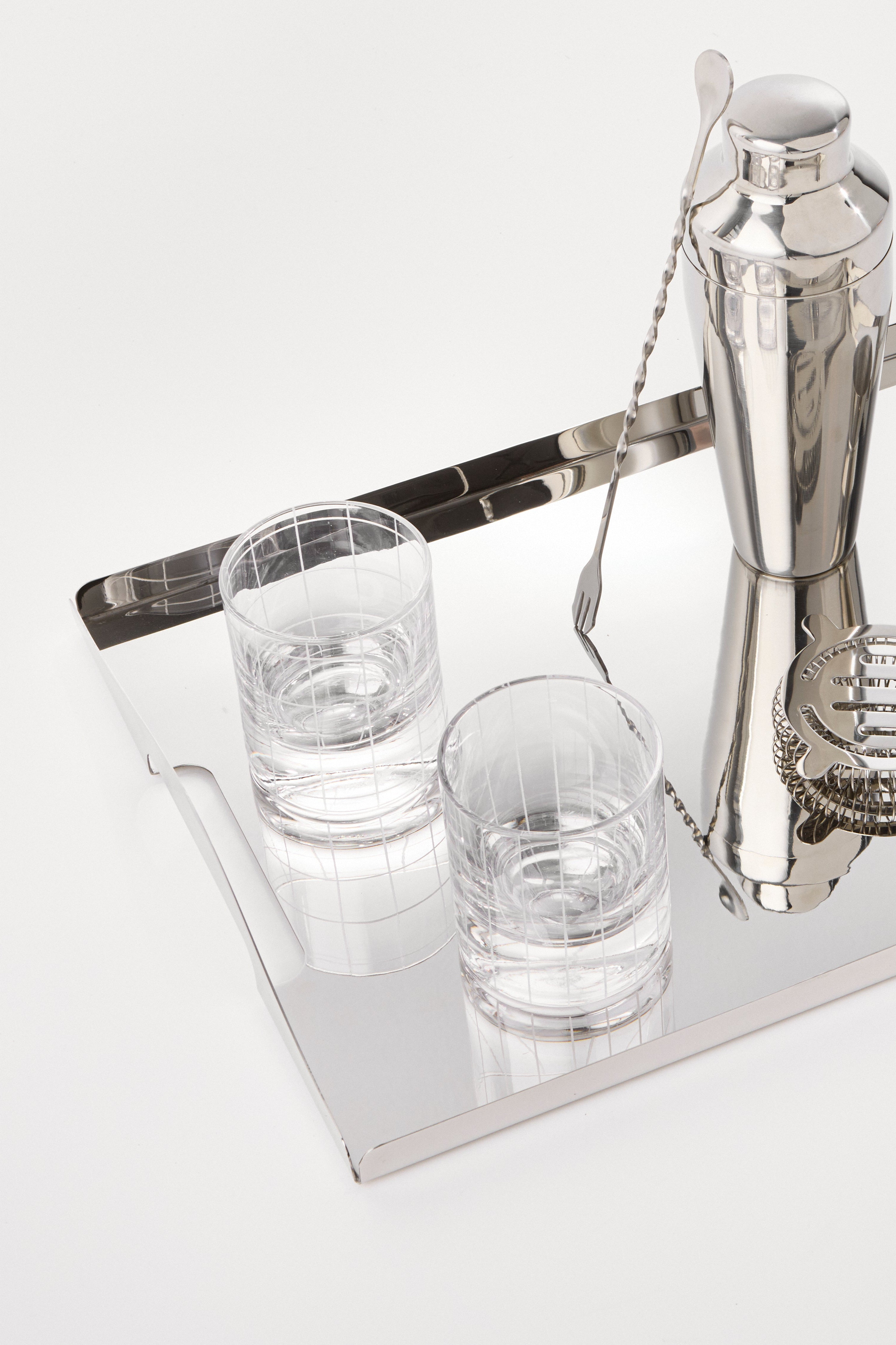 Drikkeglas m. linjer - H9 cm